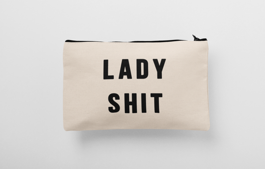 Lady Shit Funny Cosmetic Bag with goodies inside