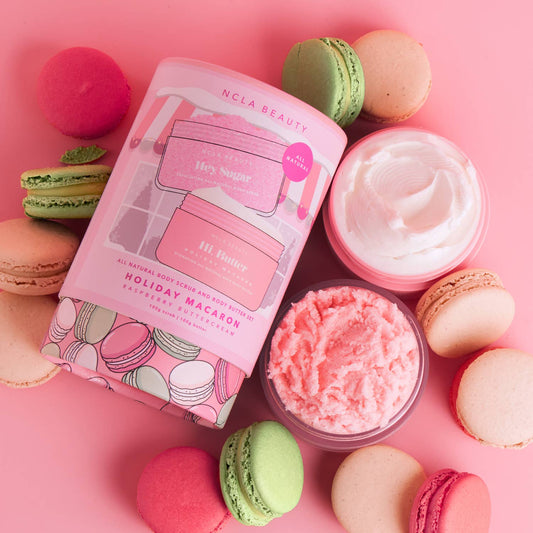 Holiday Macaron Body Scrub + Body Butter Holiday Gift Set