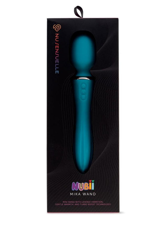 Nu Sensuelle Mika Nubii Rechargeable Silicone Mini Wand - Blue with TURBO BOOST!