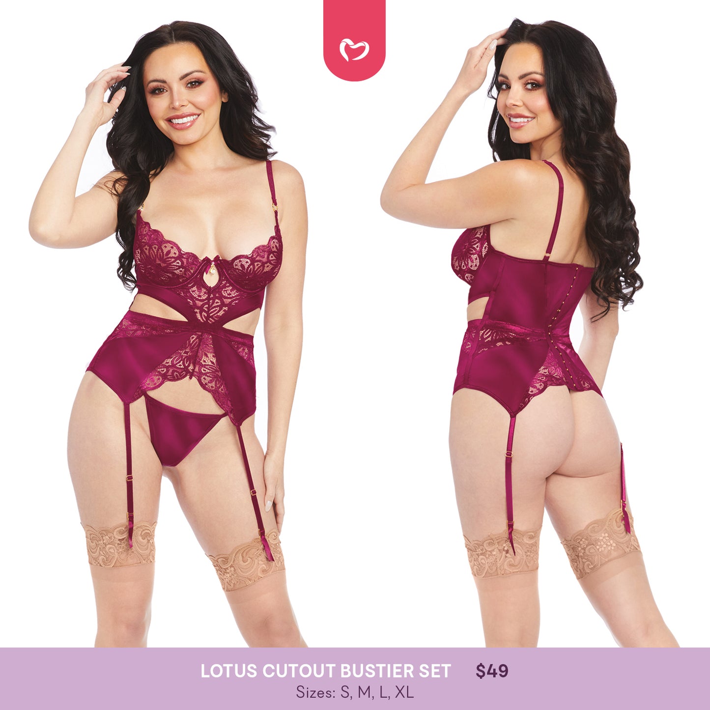 Lotus Cutout Garter Slip with Panty