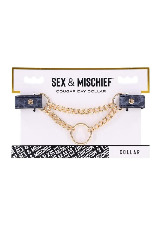 Sex & Mischief Cougar Day Collar - Navy/Gold