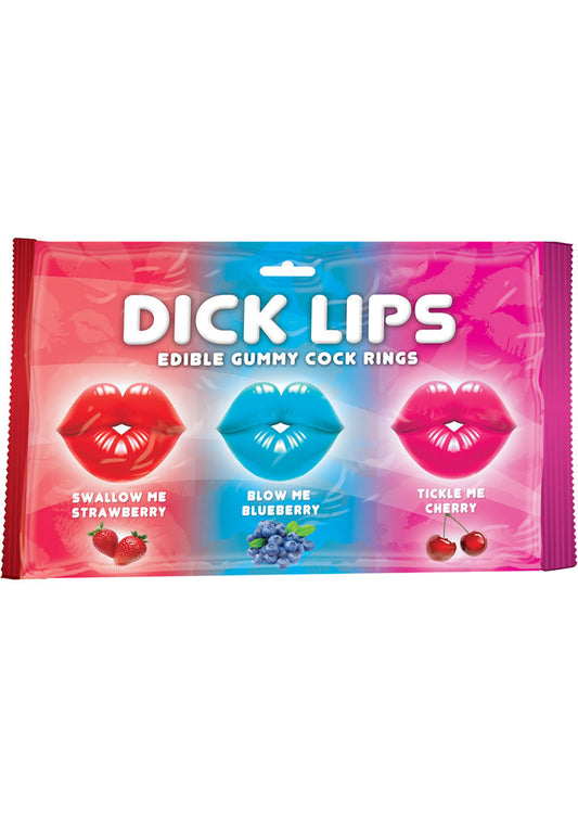 Dick Lips edible gummy cock rings three pack