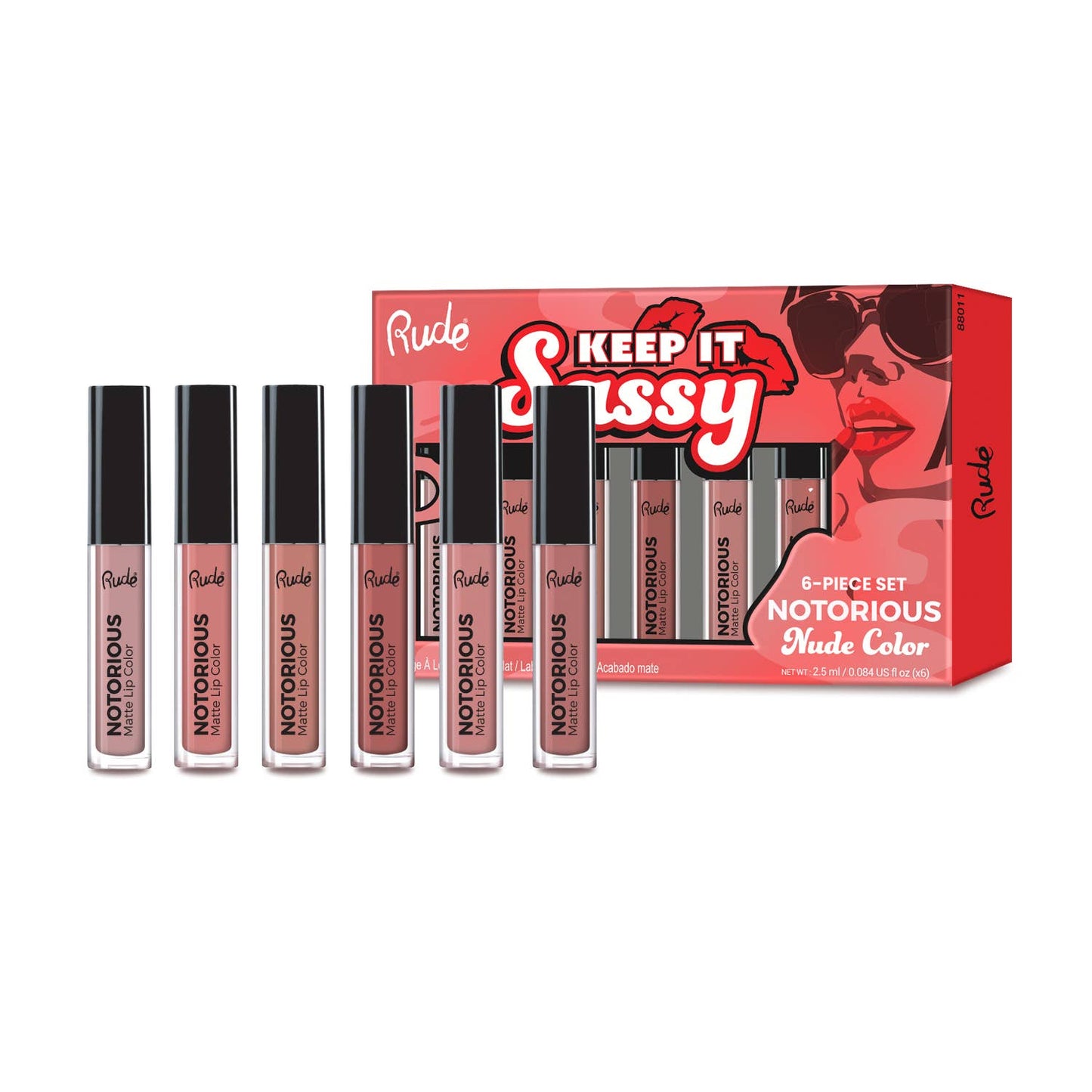 Keep It Sassy Notorious 6 Lip Color Set - Nude