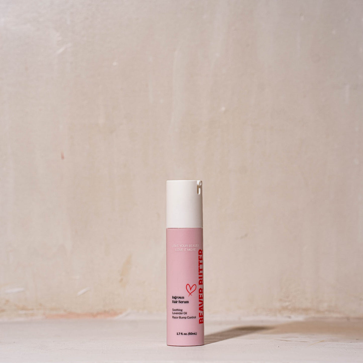 Beaver Butter Ingrown Hair Serum 1.7 oz pink bottle