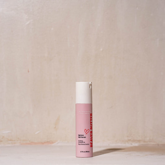 Beaver Butter Ingrown Hair Serum 1.7 oz pink bottle