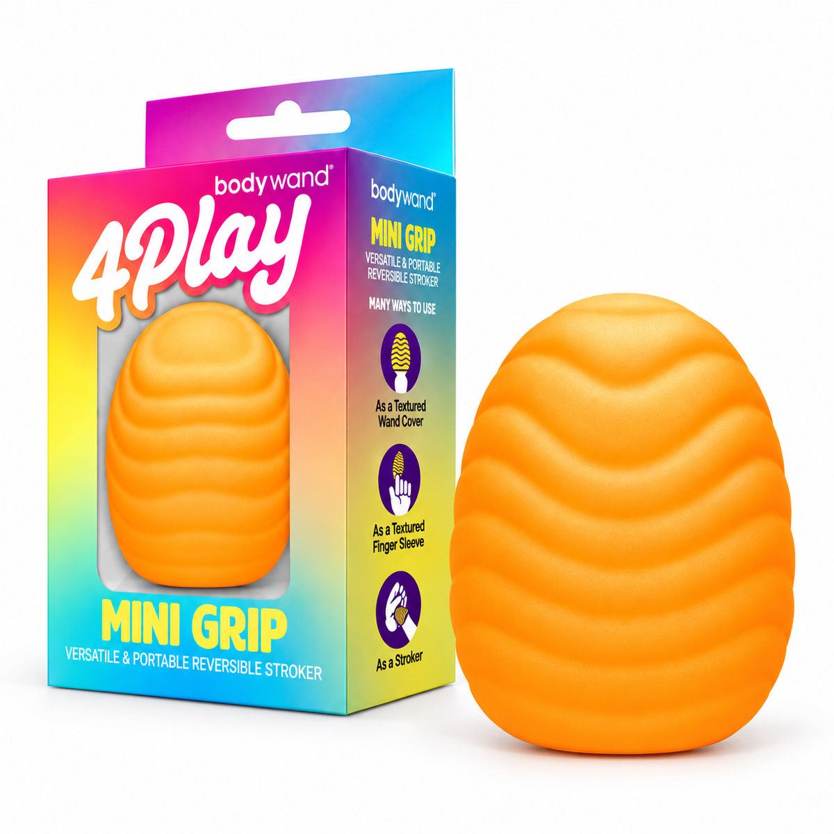 Bodywand 4Play Mini Grip orange stroker and retail box