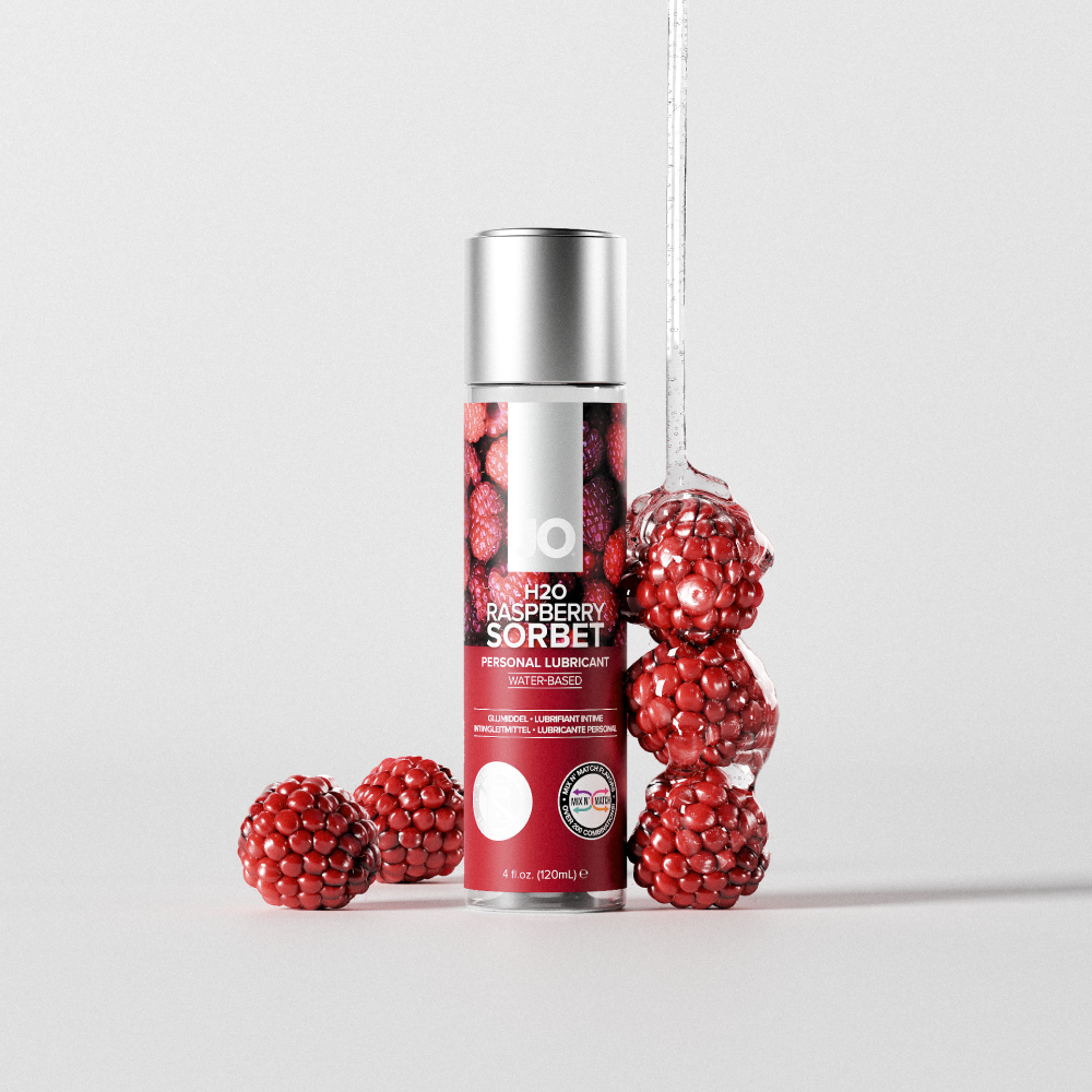 JO raspberry sorbet flavored lubricant