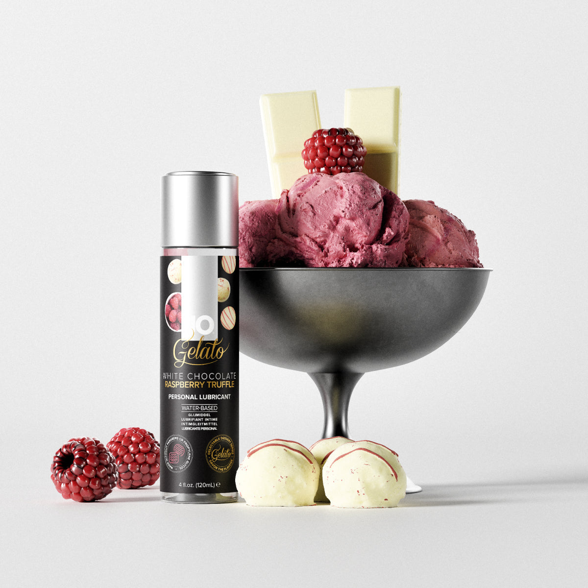 JO white chocolate raspberry flavored lubricant