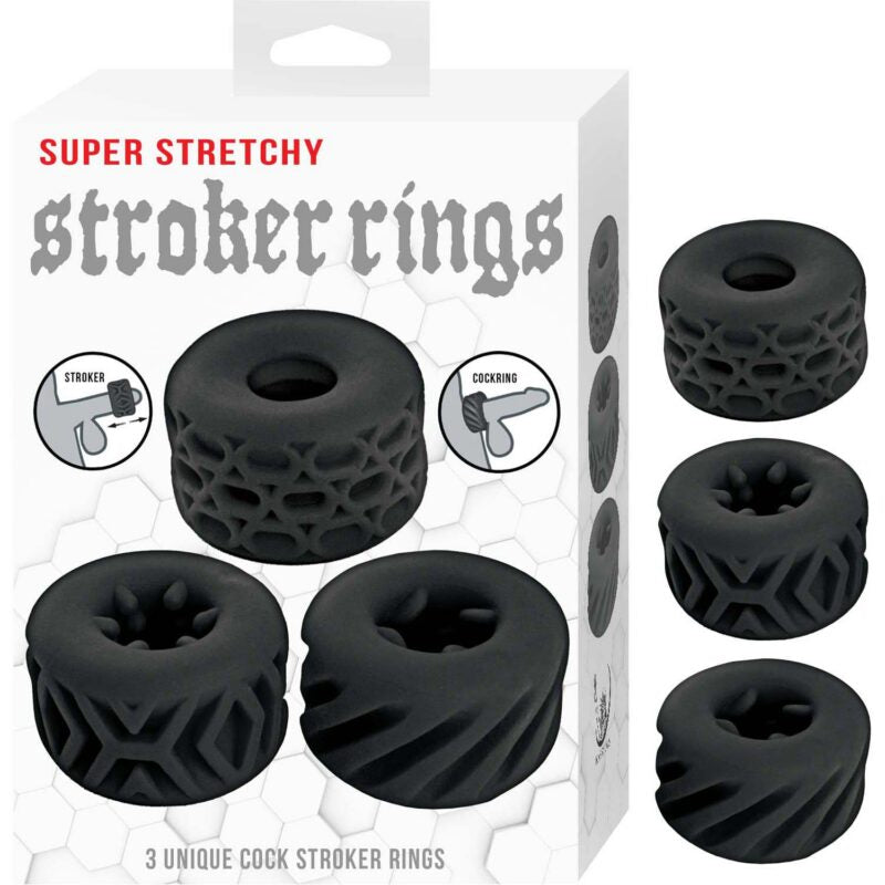 Nasstoys Super Stretchy Stroker Rings black set of three