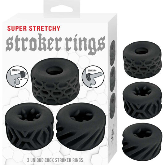 Nasstoys Super Stretchy Stroker Rings black set of three
