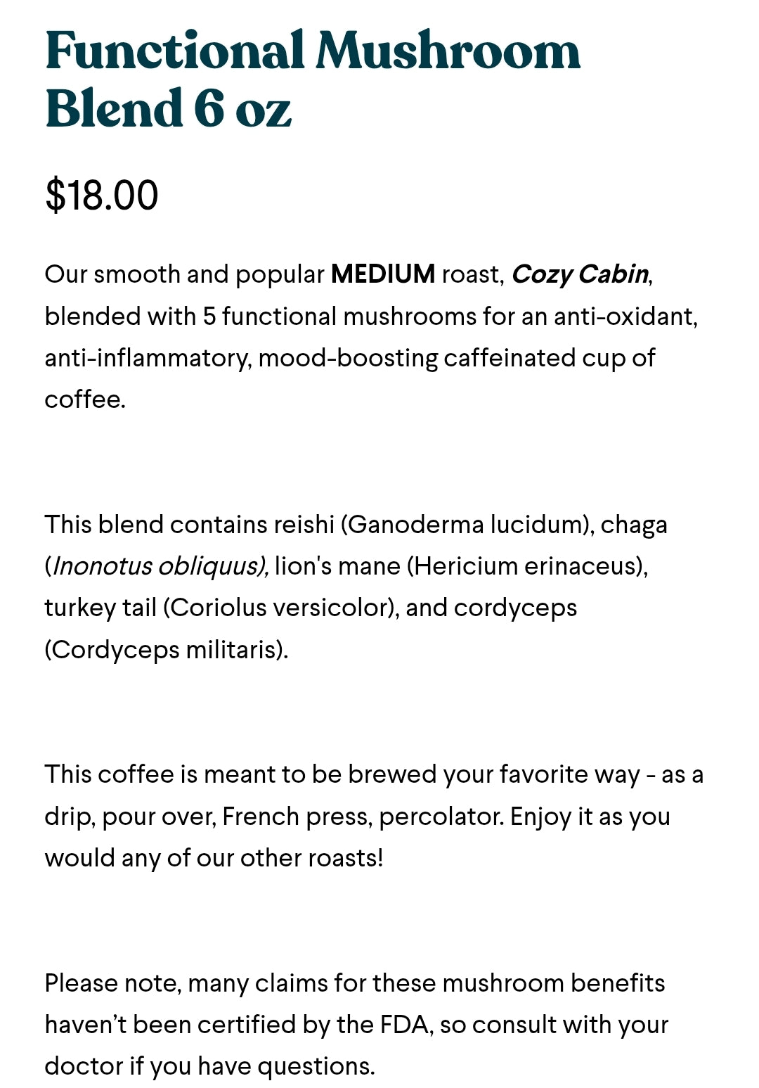 Functional Mushroom Blend - Uninhibited Coffee
