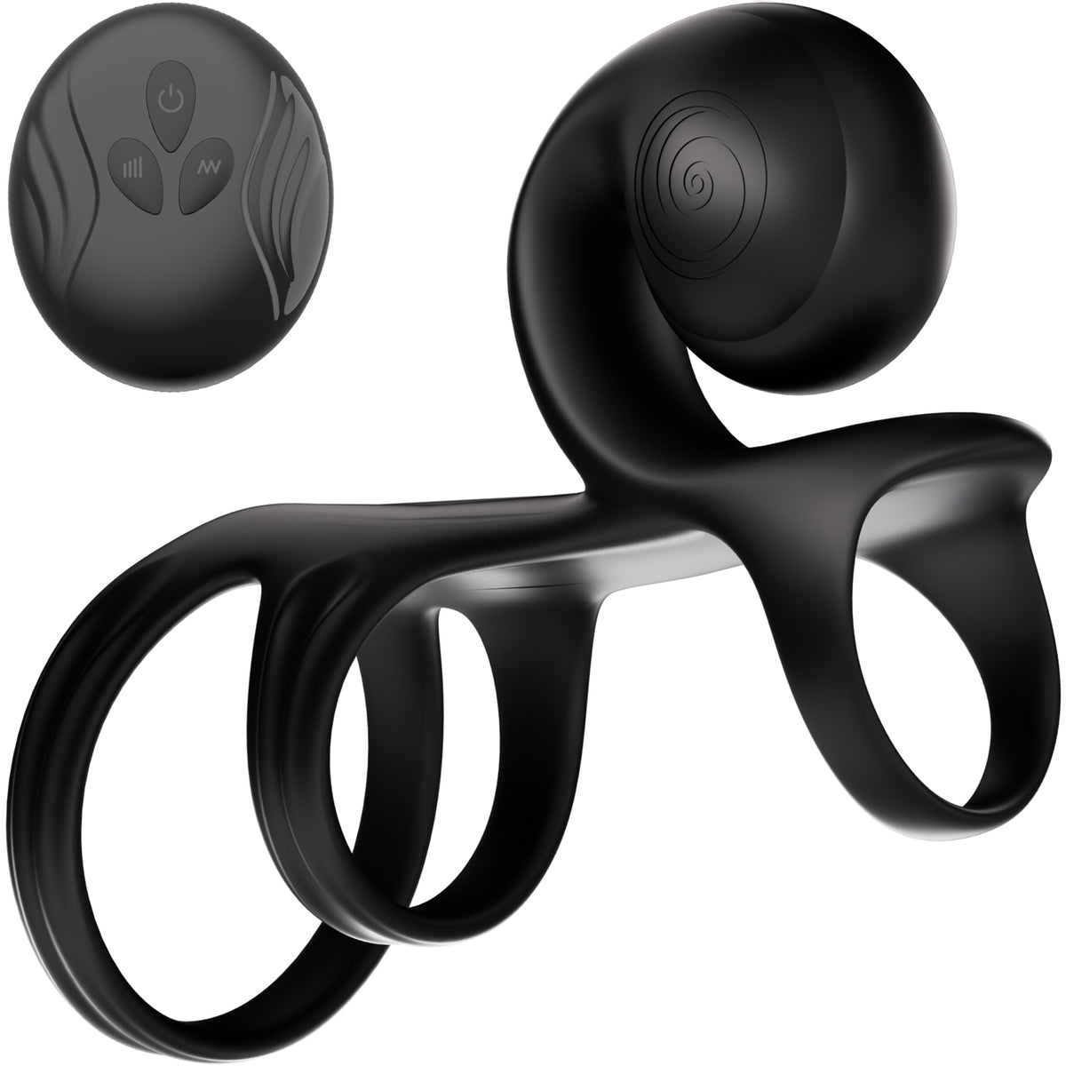 SVibe Snail Jovi Arc couples ring in Noir Haze black