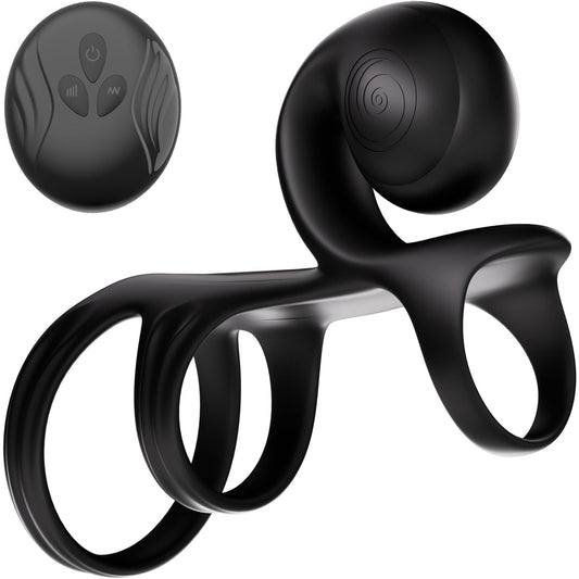 SVibe Snail Jovi Arc couples ring in Noir Haze black