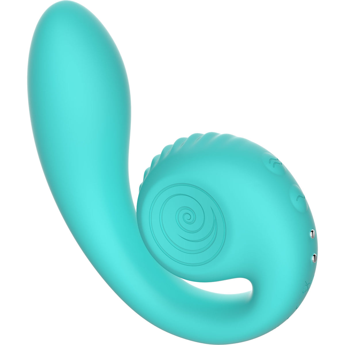 SVibe Snail Gizi dual stimulator in Tiffany teal on a white background