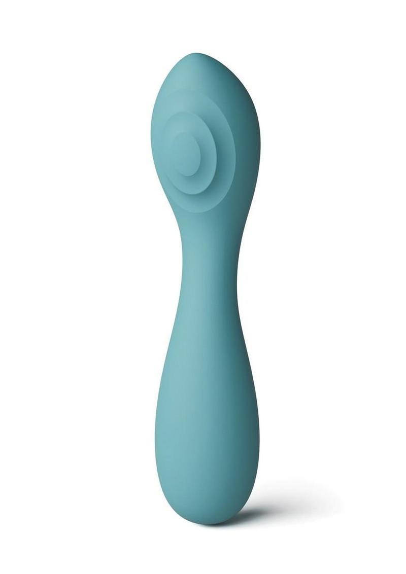 X & O's Cherish teal vibrator on a plain background